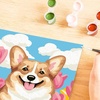 image:imageRavensburger CreArt Floral Corgi PaintbyNumber Kit  Complete Set with Brushes amp 13 WaterBased Paints  ColorCoded Outlines  Ages 9