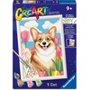 image:imageRavensburger CreArt Floral Corgi PaintbyNumber Kit  Complete Set with Brushes amp 13 WaterBased Paints  ColorCoded Outlines  Ages 9