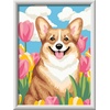 image:imageRavensburger CreArt Floral Corgi PaintbyNumber Kit  Complete Set with Brushes amp 13 WaterBased Paints  ColorCoded Outlines  Ages 9