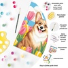 image:imageRavensburger CreArt Floral Corgi PaintbyNumber Kit  Complete Set with Brushes amp 13 WaterBased Paints  ColorCoded Outlines  Ages 9